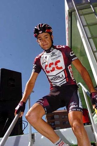 Carlos Sastre (Team CSC) holds fourth on general classification