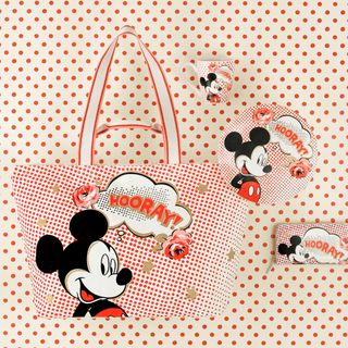 printed Mickey mouse with carry bag and mug and plate