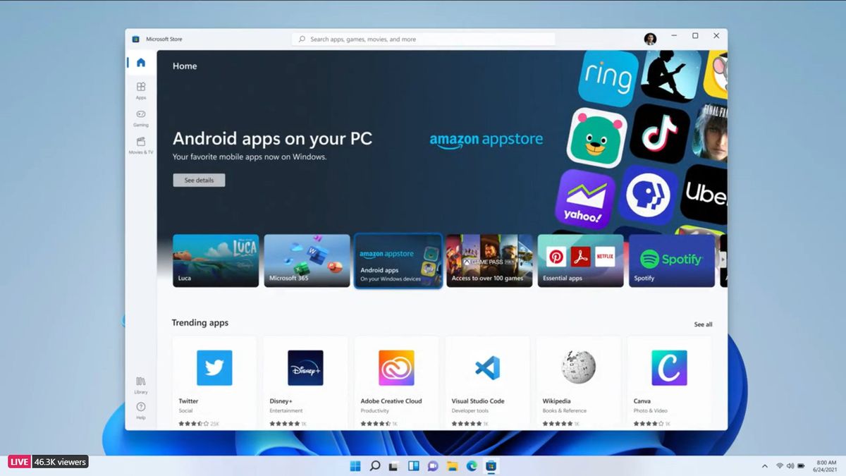 Microsoft announces Windows 11 will be able to run Android apps
