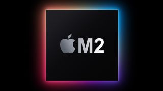An Apple M2 logo we mocked up ourselves