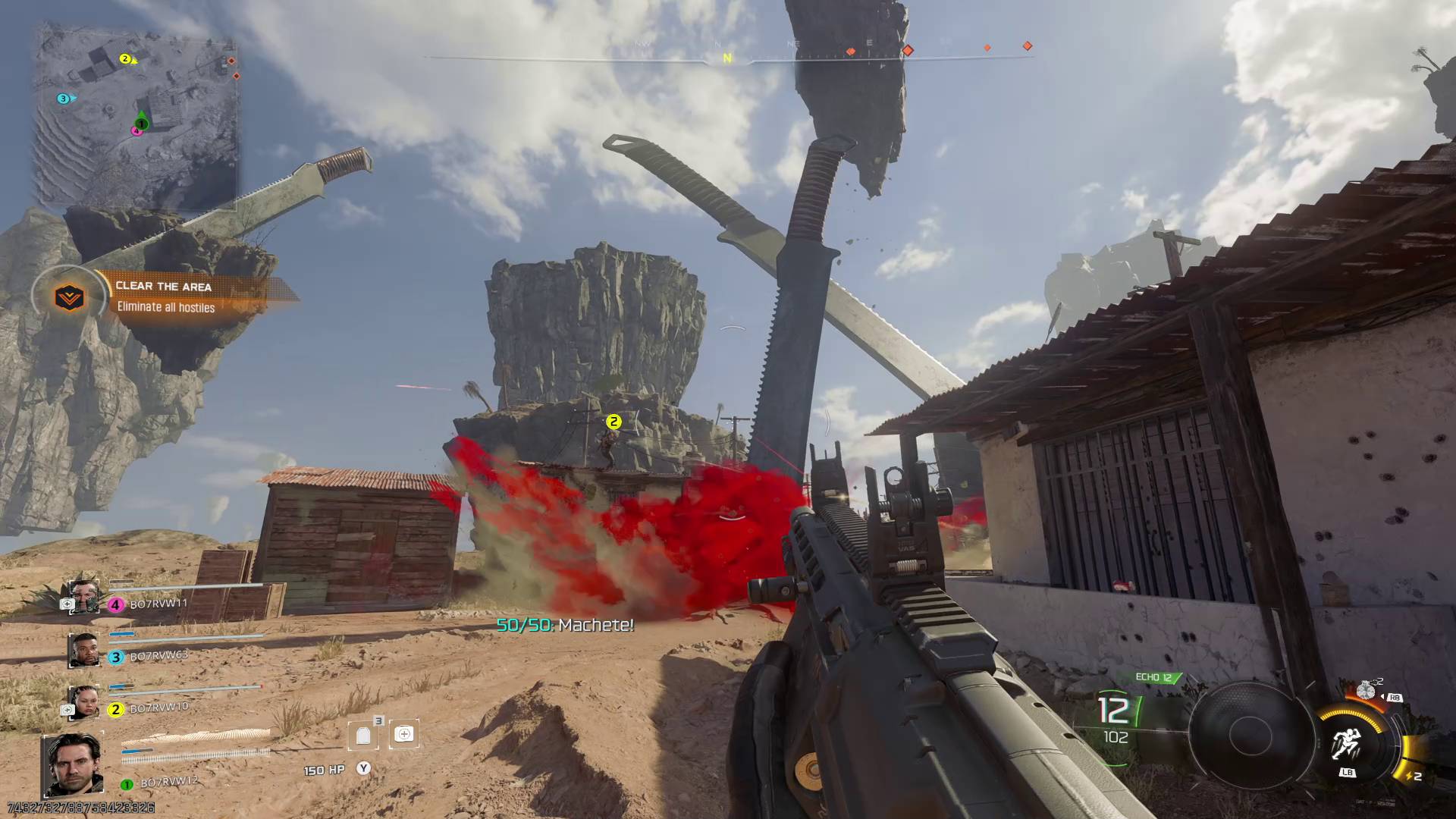 Call of Duty Black Ops 7 Nicaragua hallucination giant machete impacting the ground