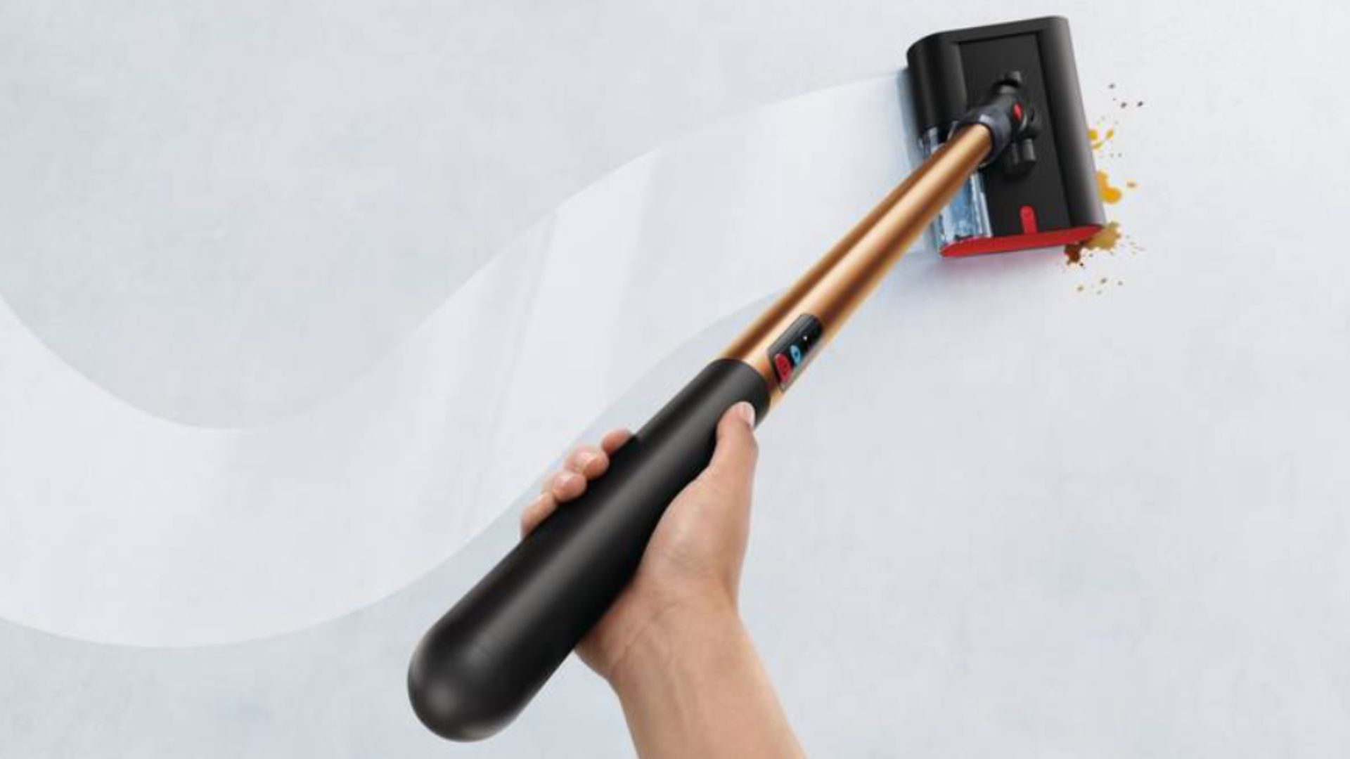 The Dyson PencilWash Vacuum Cleaner being used in a home, showing the mopping function