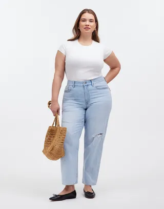 The Plus '90s Straight Crop Jean in Fitzgerald Wash