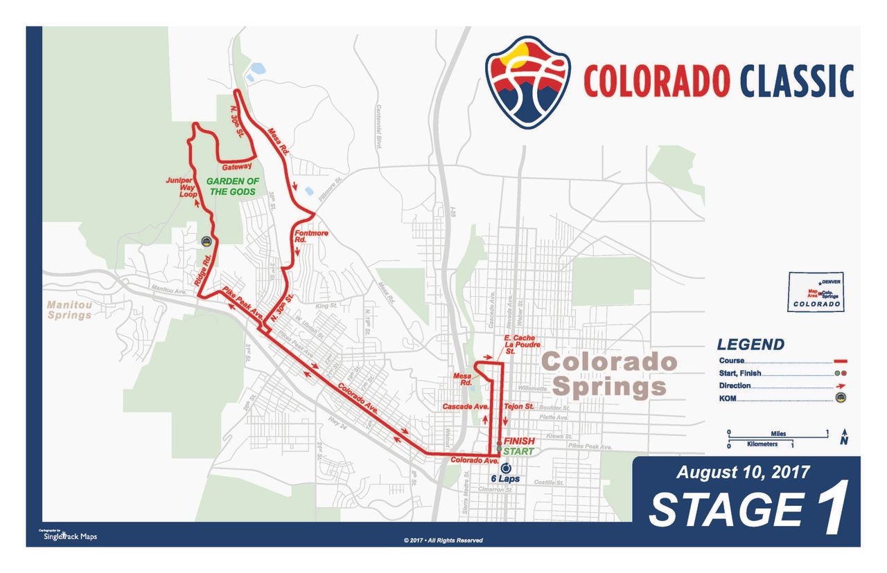 Colorado Classic men's race stage 1 map