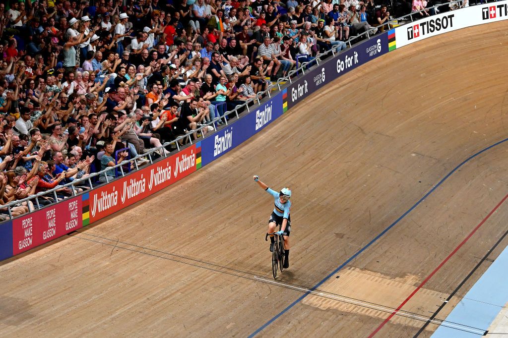 Belgium&rsquo;s Lotte Kopecky wins in the elimination race at Track Worlds