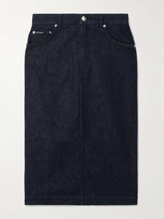 Stretch-Denim Skirt