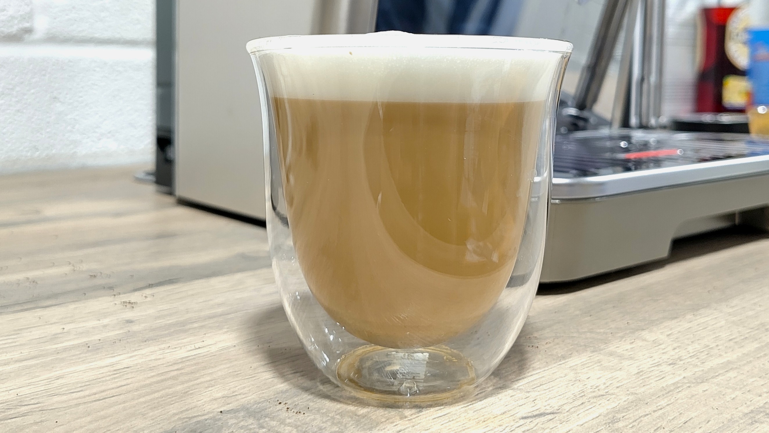 Latte prepared using De'Longhi La Specialista Touch coffee machine