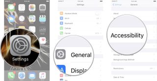 Launch the Settings app, tap on General, and then tap on Accessibility.