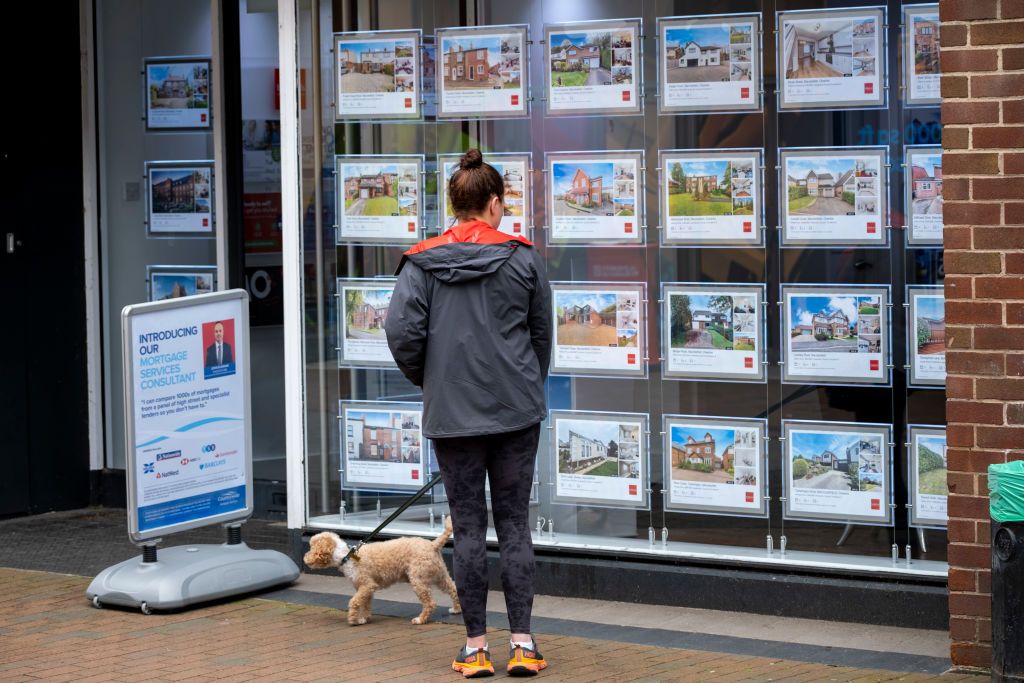 A woman looks at house prices in an estate agent&#039;s window in Macclesfield (photo by Mike Kemp/In Pictures via Getty Images)