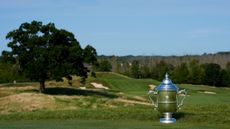 The US Women's Open trophy at Erin Hills 
