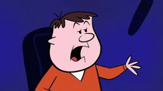 A cartoon of Ricky Gervais on the Ricky Gervais Show