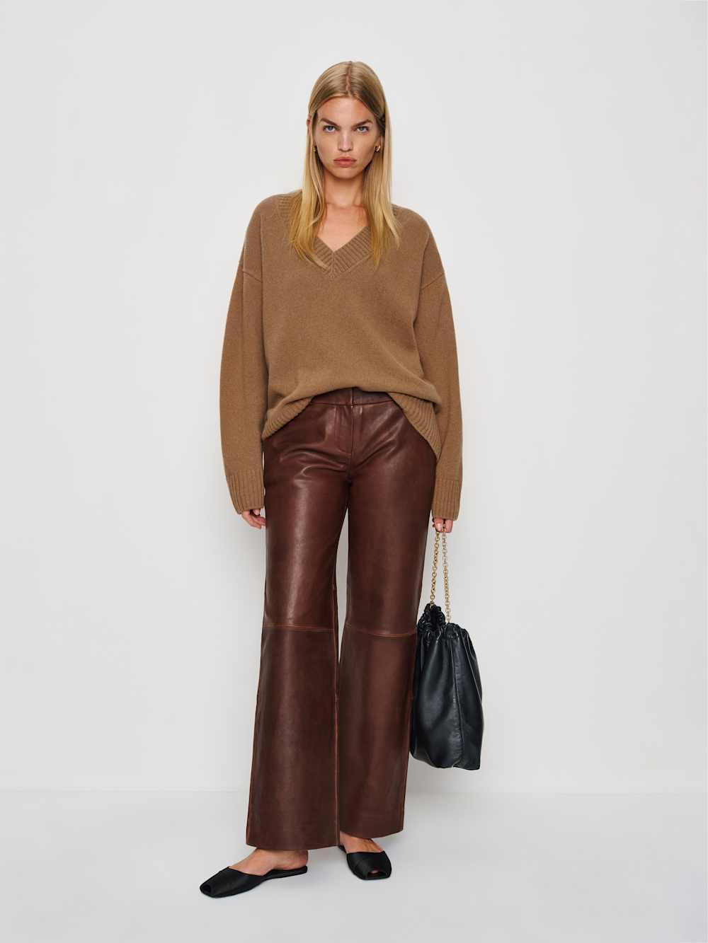 Jadey Cashmere Oversized V-Neck Sweater