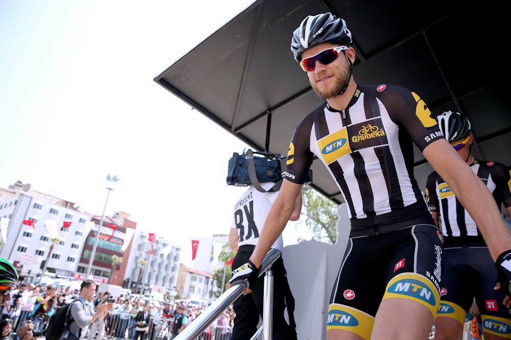 Theo Bos prepares for the stage.
