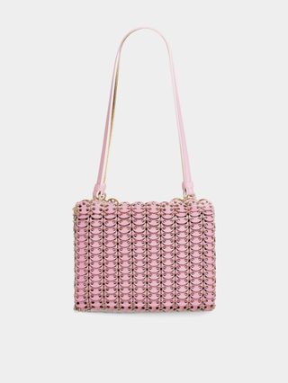 Rabanne, Pink/Gold 1969 Flip Bag in Leather