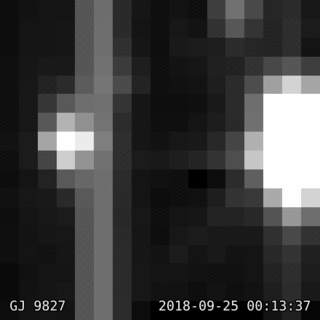 This view of the star GJ 9827, which hosts three planets previously detected by the spacecraft, is one of the last images taken by the Kepler spacecraft. It's relatively close, as alien star systems go — just 97 light-years from Earth.
