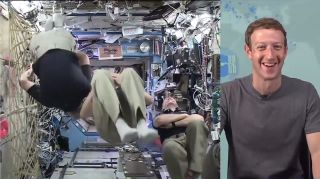 Astronauts Jeff Williams, Tim Kopra and Tim Peake show off "fun in space" during a Facebook Live chat with Mark Zuckerberg on June 1.