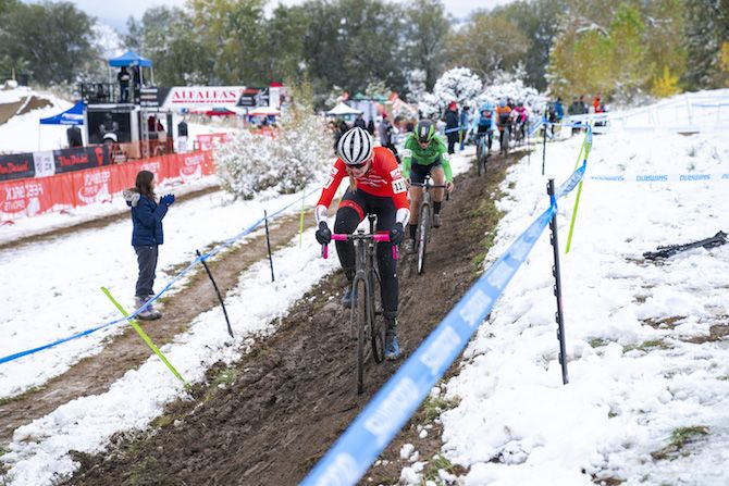 Laurel Rathbun tackles the mud on day two 2018 US Open of Cyclocross