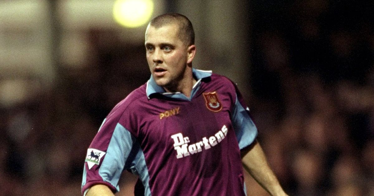 Julian Dicks of West Ham in action during the FA Caling Premiership match against Leicester at Upton Park in London, England. West Ham won the game 3-2.