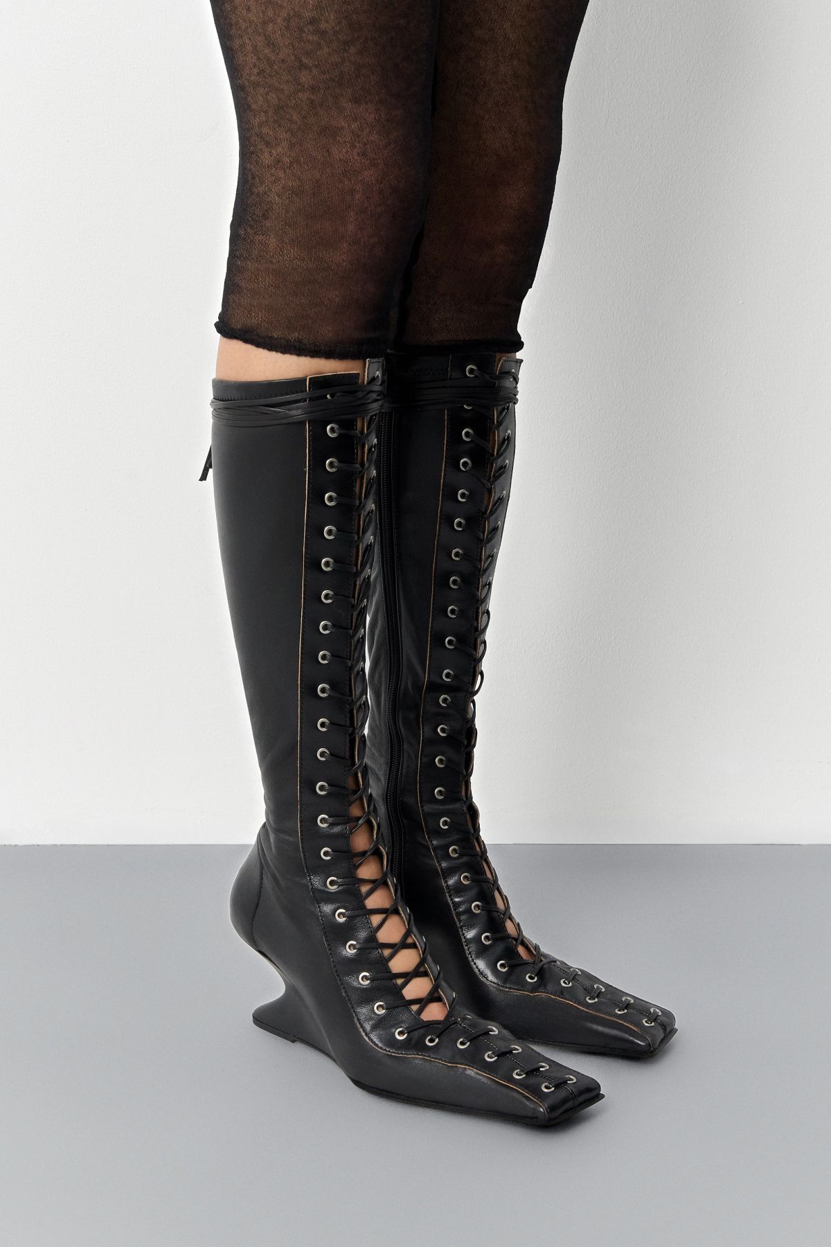 Shana Boots - Black Stretch Nappa