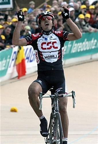 Fabian Cancellara (CSC) after winning Paris-Roubaix
