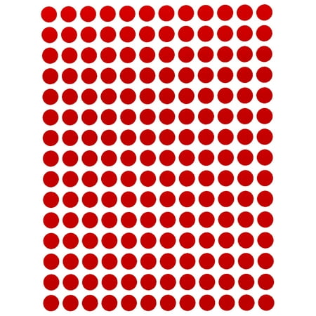 Round Stickers ¼” Inch 8mm Red Dot Stickers, 900 Pack by Royal Green