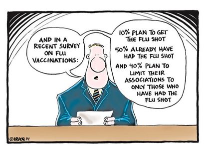 Editorial cartoon flu shot