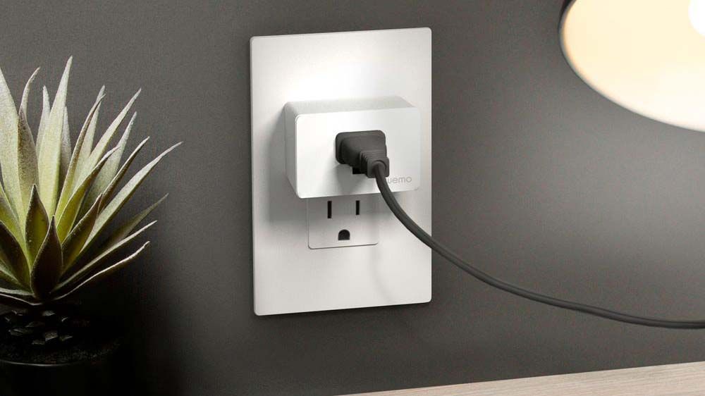 Wemo WiFi Smart Plug next to plant