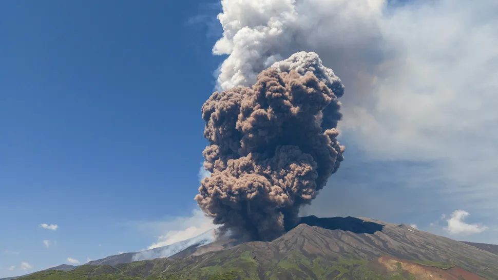 Mount Etna's massive ash cloud rises above Sicily on June 2, 2025 Mount Etna Eruption June 2025