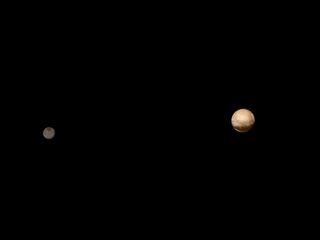 Pluto and Charon in Color, July 8, 2015