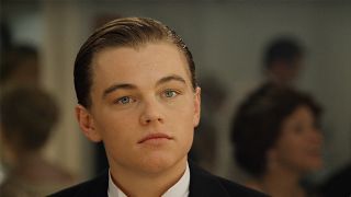 Leonardo DiCaprio in a tux during Titanic