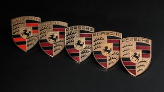 The new Porsche crest and badge