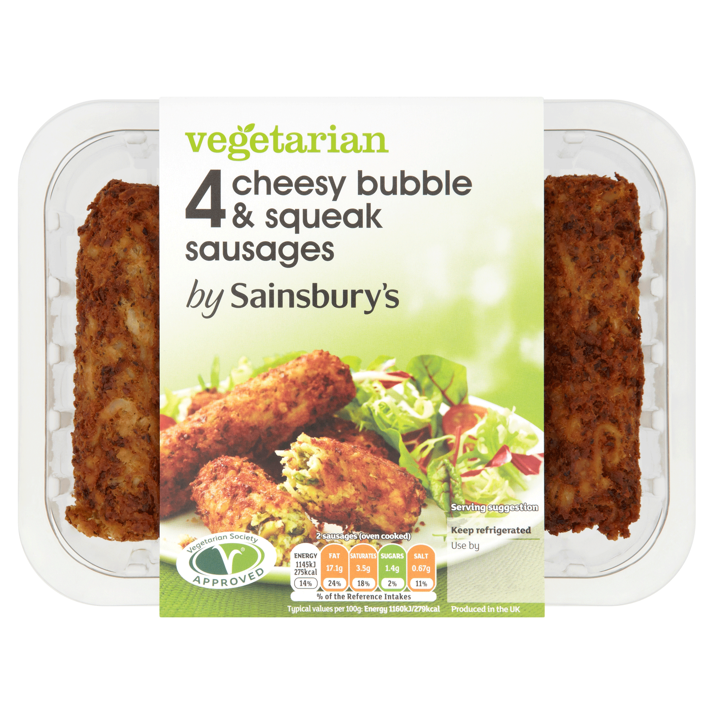 Sainsbury's Cheesy Bubble and Squeak Meat Free Sausages