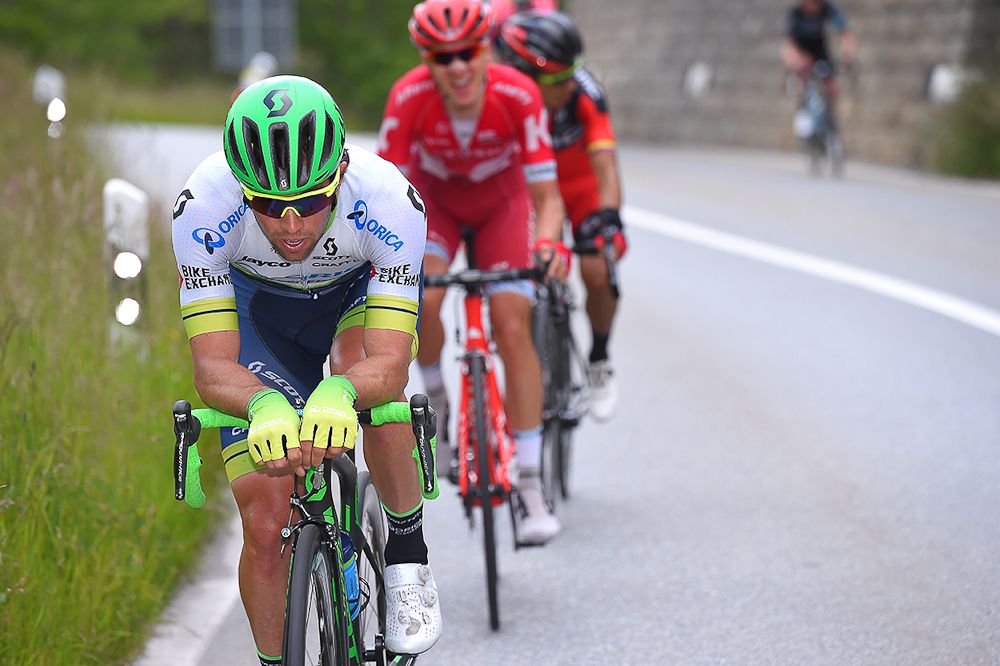 Michael Matthews on the front during stage 5 at the Tour de Suisse