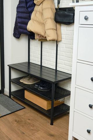 Black shoe storage unit