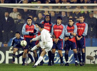 Ian Harte opens the scoring with a free-kick against Deportivo La Courna