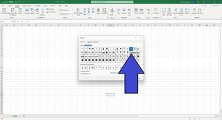 How to insert a check mark in Excel using the Symbol dialog box