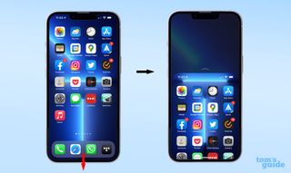 An illustration of how to make a Face ID iPhone activate Reachability