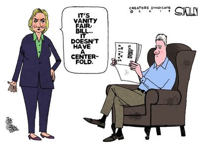 Editorial cartoon Bill Clinton Monica Lewinsky Vanity Fair