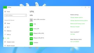 Skærmbillede af processen for komplet afinstallering af VPN