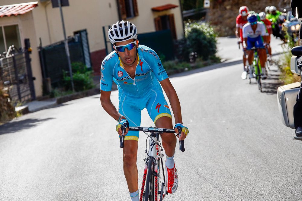 Fabio Aru (Astana) attacks during stage 1 at Giro della Toscana