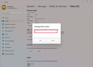 Choose new drive letter