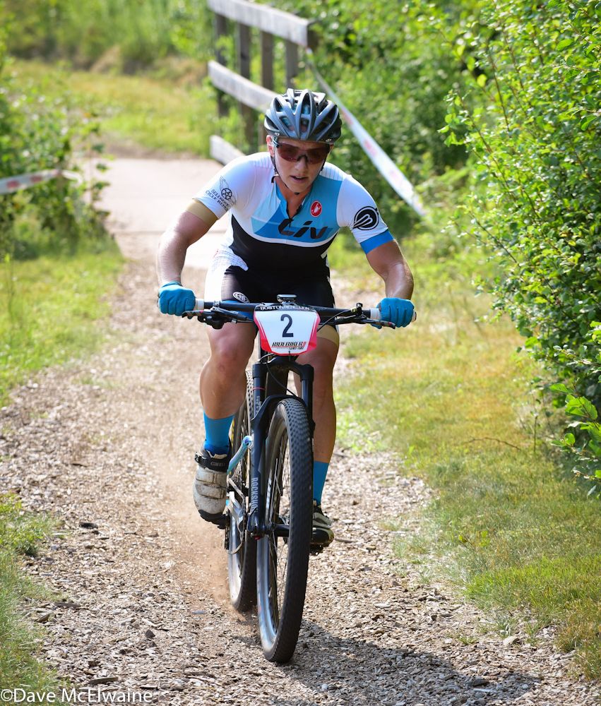 Megan Chinburg had a comfortable lead with one lap to go