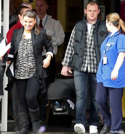 Coleen and Wayne Rooney leave hospital after birth of baby boy, Kai, Celebrity Photos