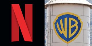 Netflix logo and Warner Bros. water tower