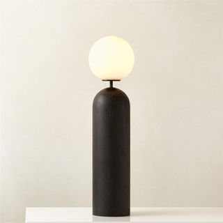 Ori Globe Table Lamp With Black Wood Base