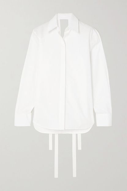 Helmut Lang Open-back Cotton-Poplin Shirt