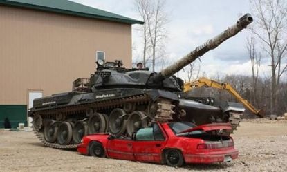 Minnesota company Drive A Tank offers a unique service: For $1,000, you can drive over a car with a Cold War-era tank.
