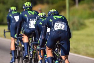 The back of the Movistar team