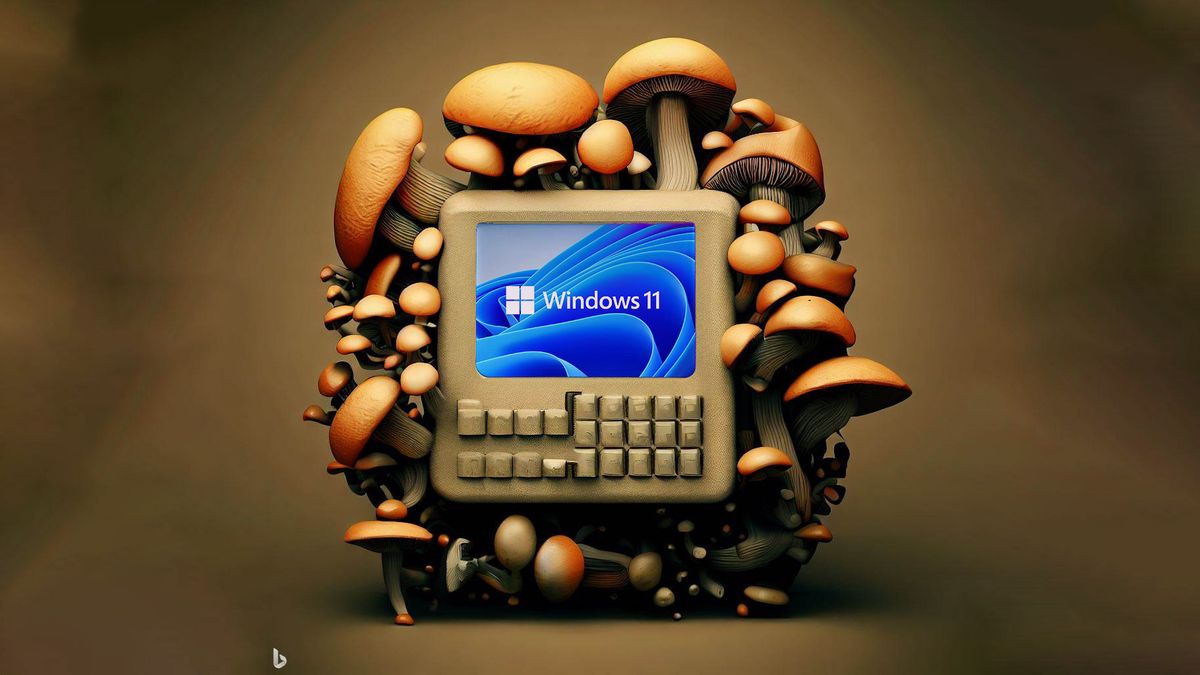 A mushroom Windows 11 PC 