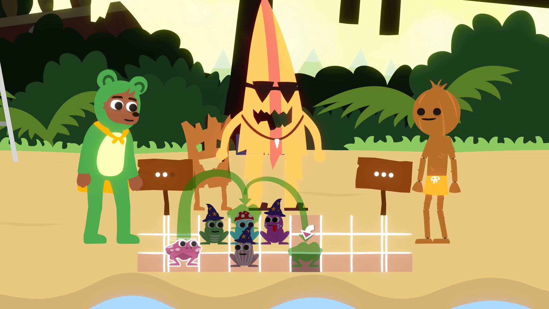 A screenshot of the upcoming Switch game, Bonnie Bear Saves Frogtime